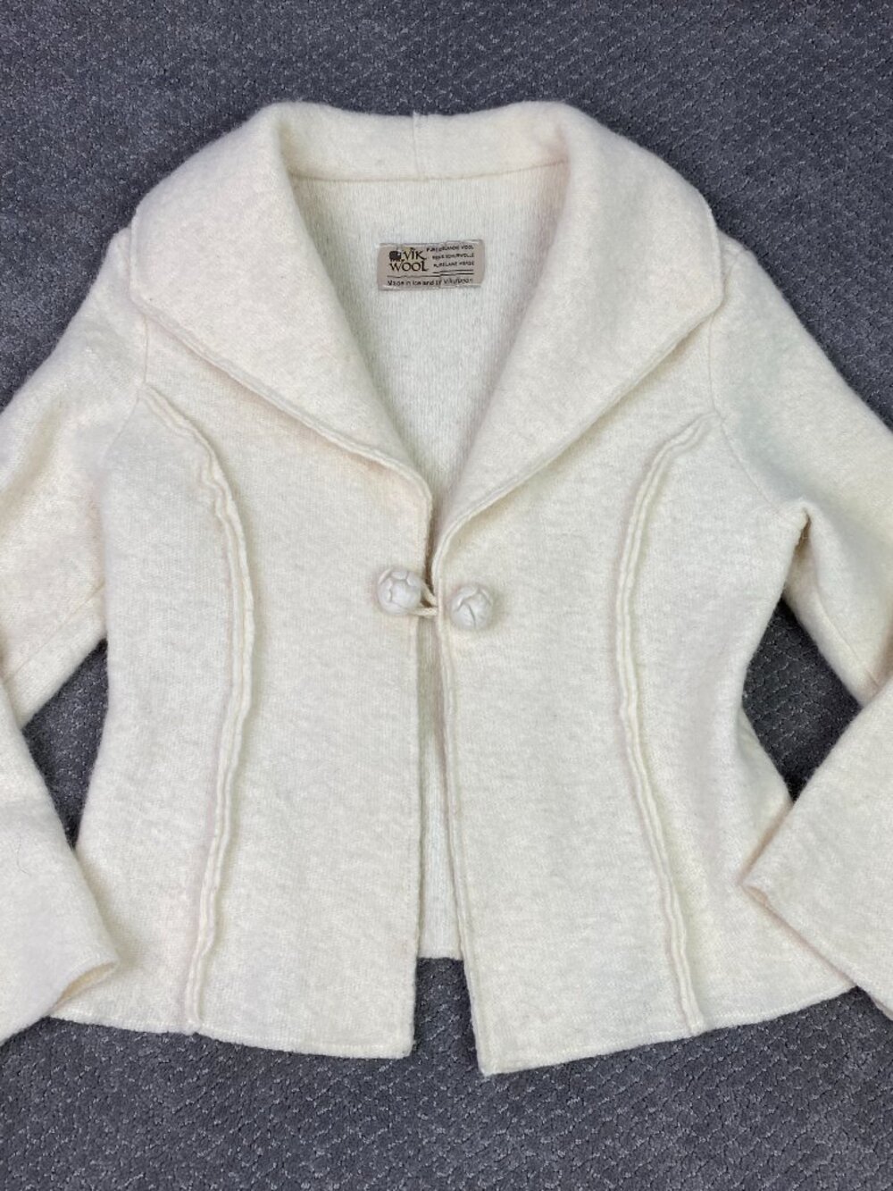 Vik Wool Jacket Womens Large Mens Medium Iceland Icelandic Sweater Ivory